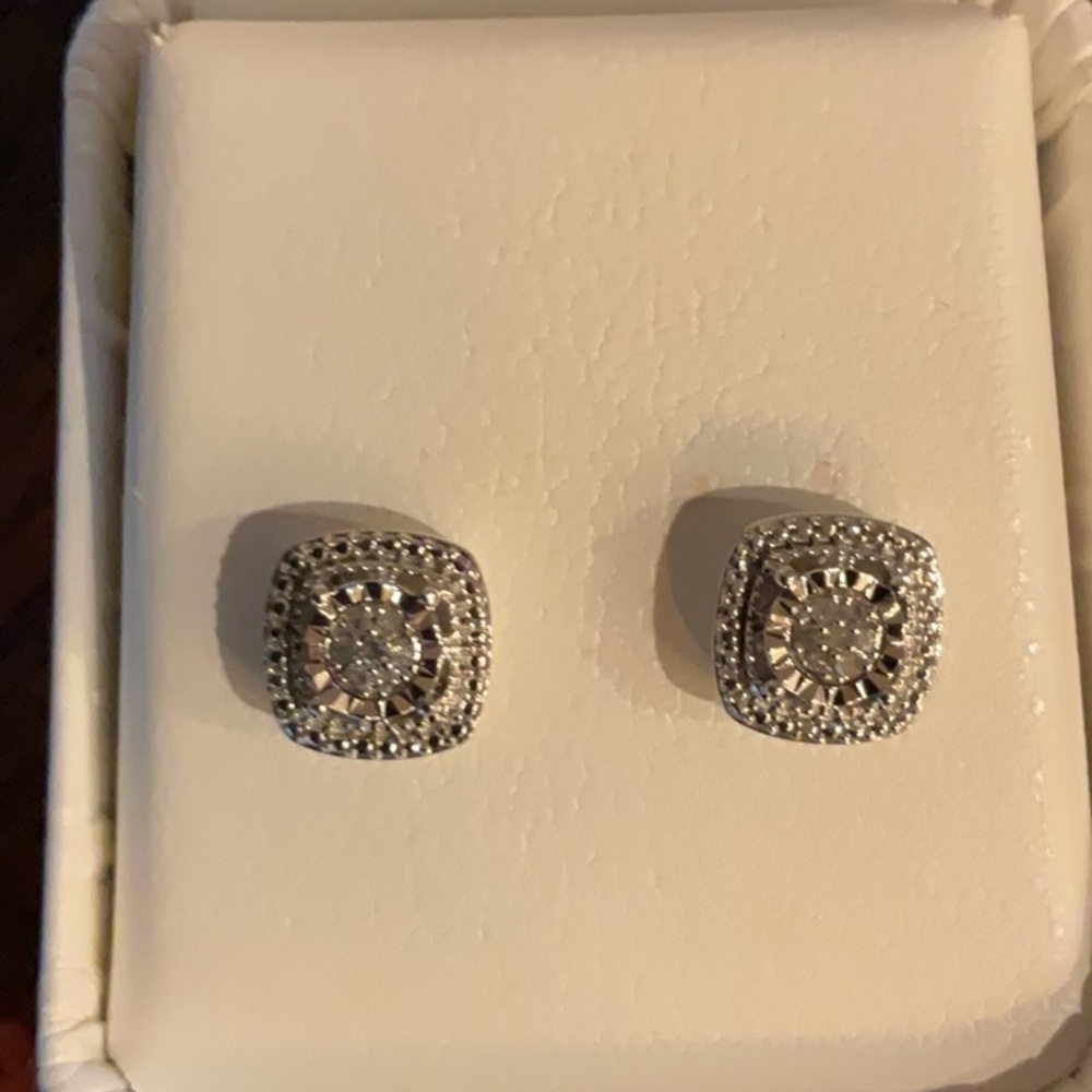 Cushion Cut Natural Diamond Stud Earrings